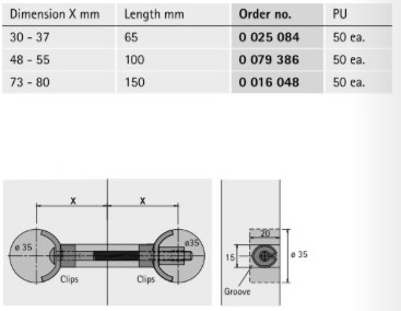 KOBLINGSBESLAG FOR BENKEPLATE EZ 150MM